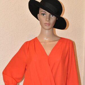 Coral surplice top by Wallis US S- NWOT